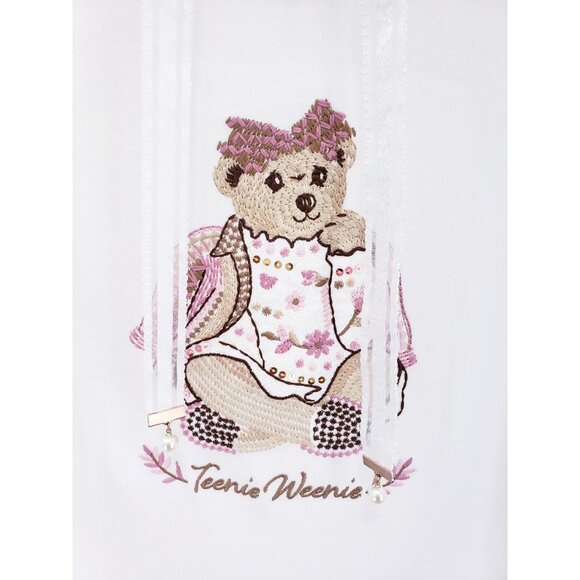 Teenie Weenie Bear Embroidered Pullover Hooded Lace Sweater Classic Women's Sz M - Picture 6 of 9